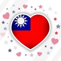 Creative Taiwan Flag Heart Icon vector