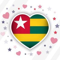 Creative Togo Flag Heart Icon vector