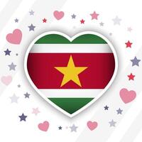 Creative Suriname Flag Heart Icon vector