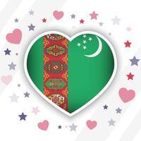 creativo Turkmenistán bandera corazón icono vector