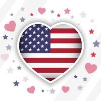 Creative USA Flag Heart Icon vector