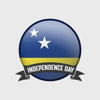 Curacao Round Independence Day Badge vector