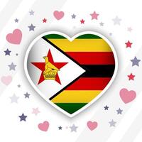 Creative Zimbabwe Flag Heart Icon vector