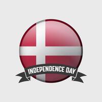 Denmark Round Independence Day Badge vector