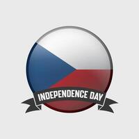 Czech Republic Round Independence Day Badge vector
