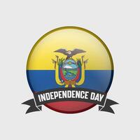 Ecuador Round Independence Day Badge vector