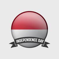 Indonesia Round Independence Day Badge vector