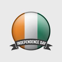 Ivory Coast Round Independence Day Badge vector