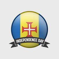 Madeira Round Independence Day Badge vector