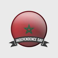 Morocco Round Independence Day Badge vector