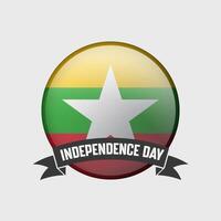 Myanmar Round Independence Day Badge vector