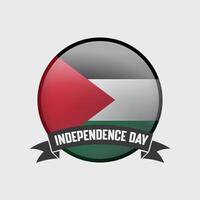 Palestina redondo independencia día Insignia vector