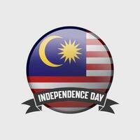 Malaysia Round Independence Day Badge vector