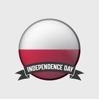 Poland Round Independence Day Badge vector