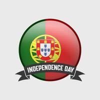 Portugal Round Independence Day Badge vector