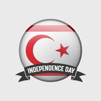 Northern Cyprus Round Independence Day Badge vector