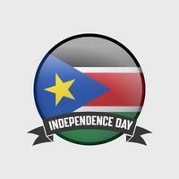 South Sudan Round Independence Day Badge vector