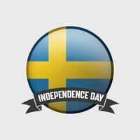 Sweden Round Independence Day Badge vector
