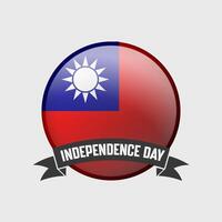 Taiwan Round Independence Day Badge vector