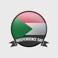 Sudan Round Independence Day Badge vector