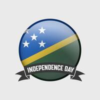 Solomon Islands Round Independence Day Badge vector