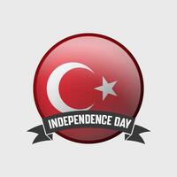 Turkey Round Independence Day Badge vector