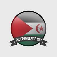 Western Sahara Round Independence Day Badge vector