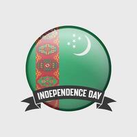 Turkmenistan Round Independence Day Badge vector