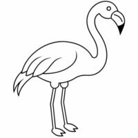flamingo black and white vector illustration for coloring book