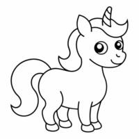 unicornio negro y blanco vector ilustración para colorante libro