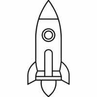 rocket black and white vector illustration for coloring book