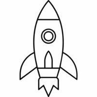 rocket black and white vector illustration for coloring book