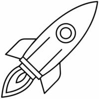 rocket black and white vector illustration for coloring book