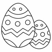 easter eggs black and white vector illustration for coloring book