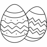 easter eggs black and white vector illustration for coloring book