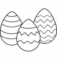 easter eggs black and white vector illustration for coloring book