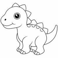 dinosaur black and white vector illustration for coloring book