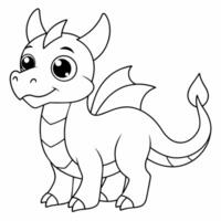 dragon black and white vector illustration for coloring book