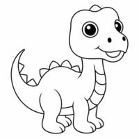 dinosaur black and white vector illustration for coloring book