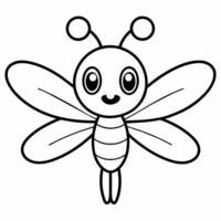 dragonfly  black and white vector illustration for coloring book