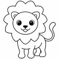 lion black and white vector illustration for coloring book