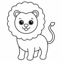 lion black and white vector illustration for coloring book