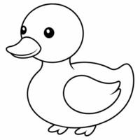 Coloring book with simple drawings of ducks. vector