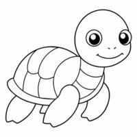 coloring book page of a black and white turtle vector