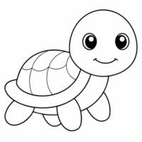 coloring book page of a black and white turtle vector