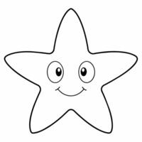 coloring book page of a black and white starfish vector