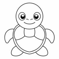 coloring book page of a black and white turtle vector