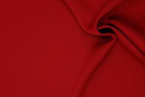 Red fabric texture background with copy space. photo