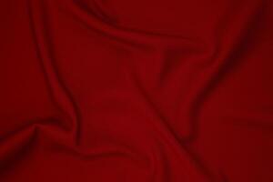 Red fabric texture background with copy space. photo