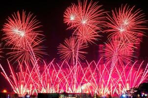 fireworks in the dark sky in the University photo